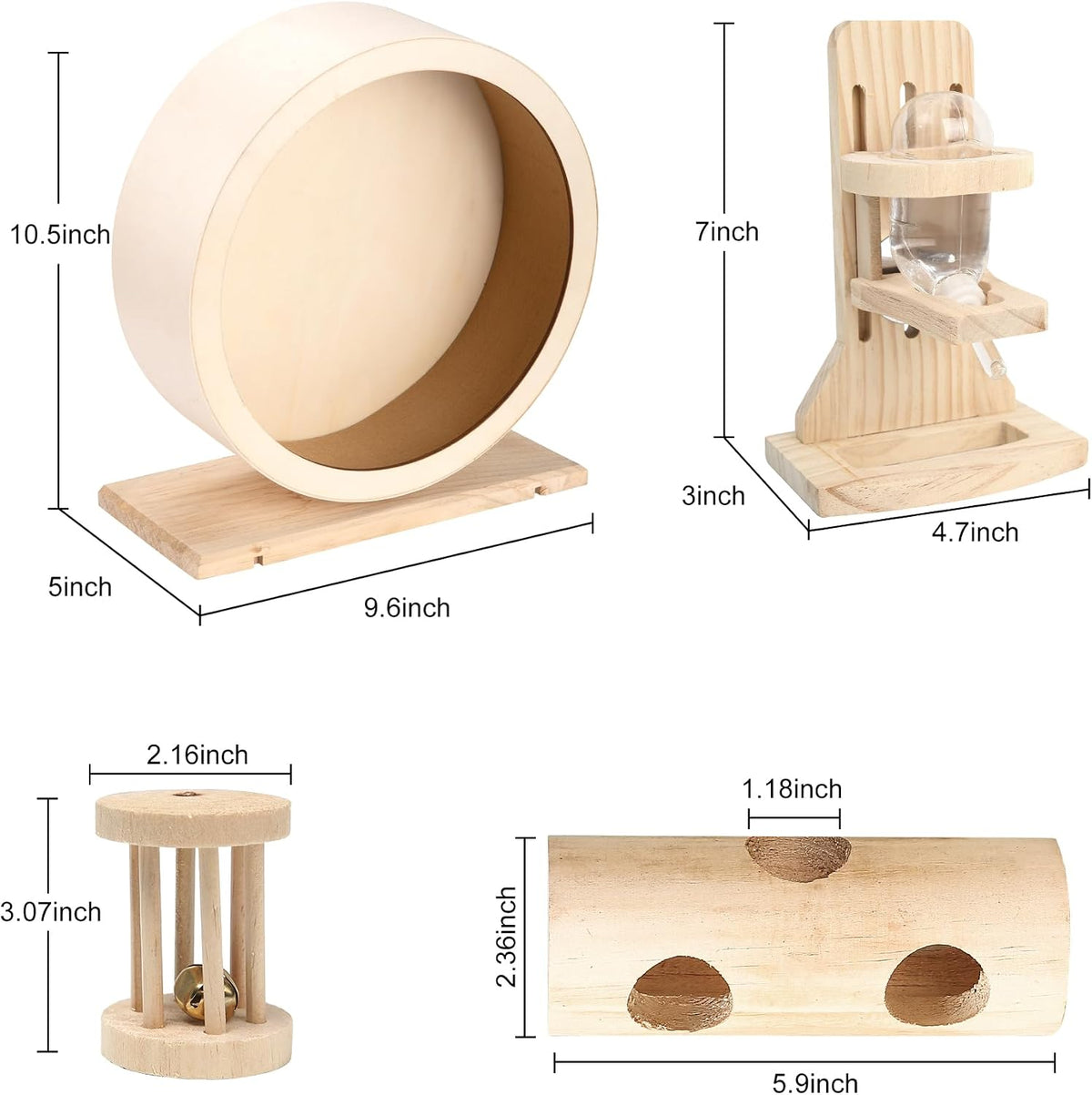 Four-Piece Hamster Wheel And Feeder Set — photo 3 of 7