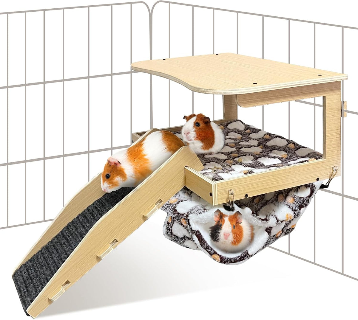 Wooden Cage Platform Bed With Hammock — photo 2 of 8