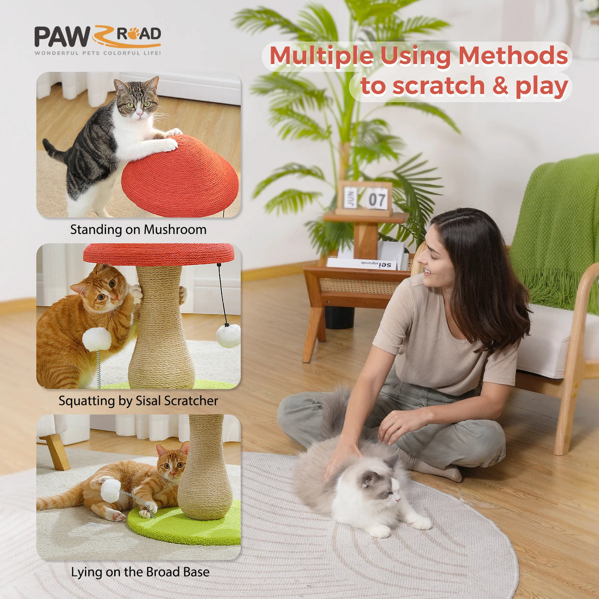 Mushroom Sisal Cat Scratching Post — photo 6 of 7