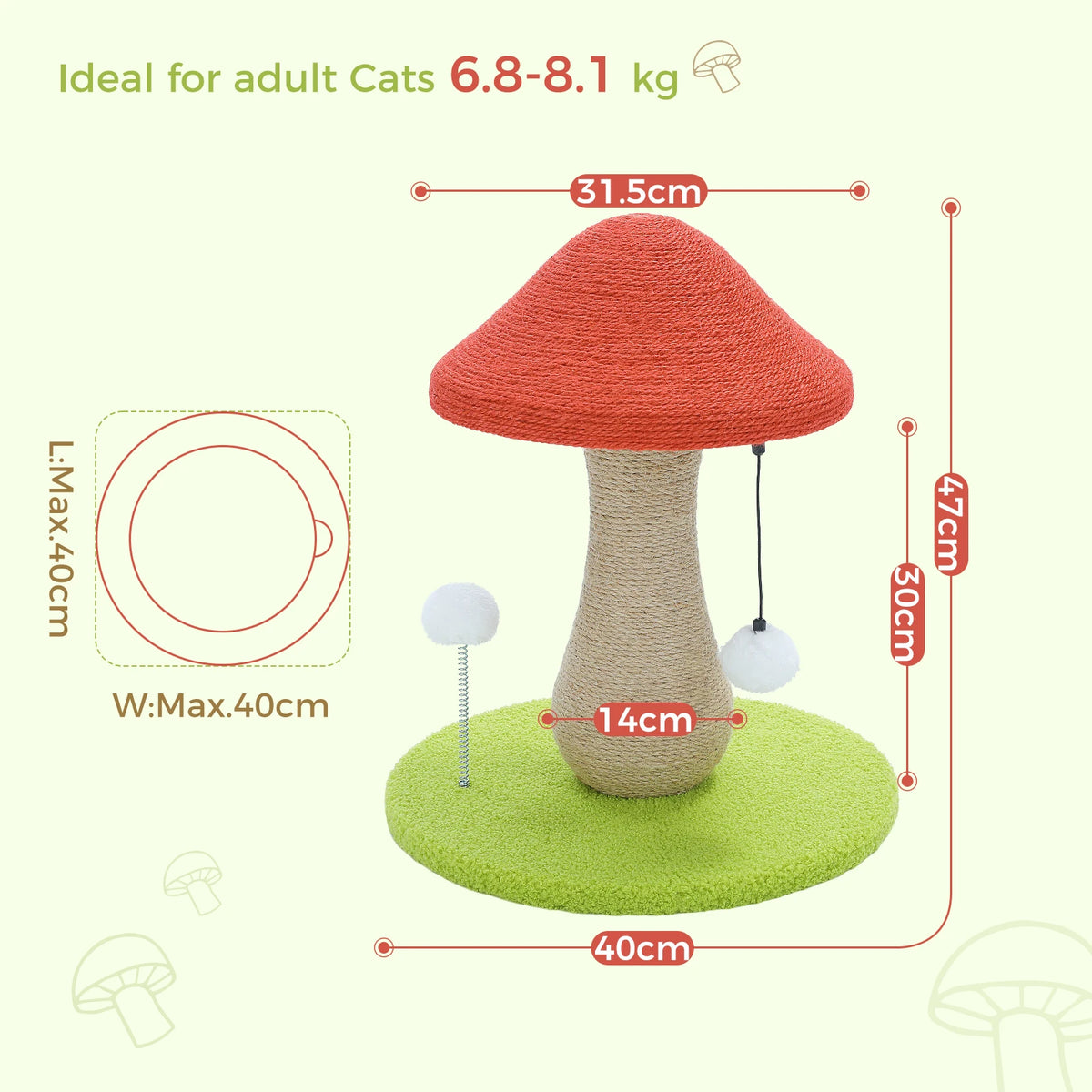 Mushroom Sisal Cat Scratching Post — photo 5 of 7