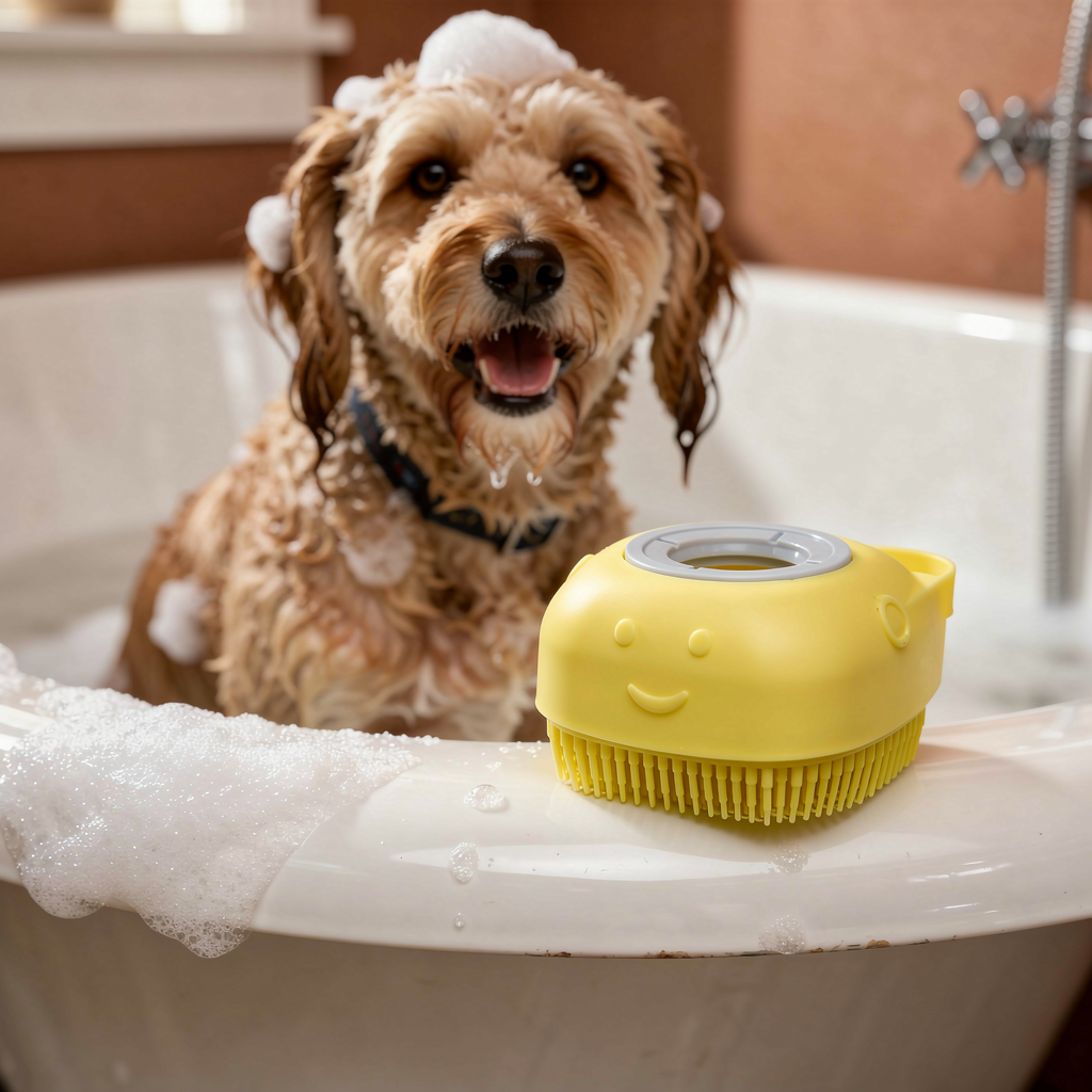SudsGrip silicone bath brush