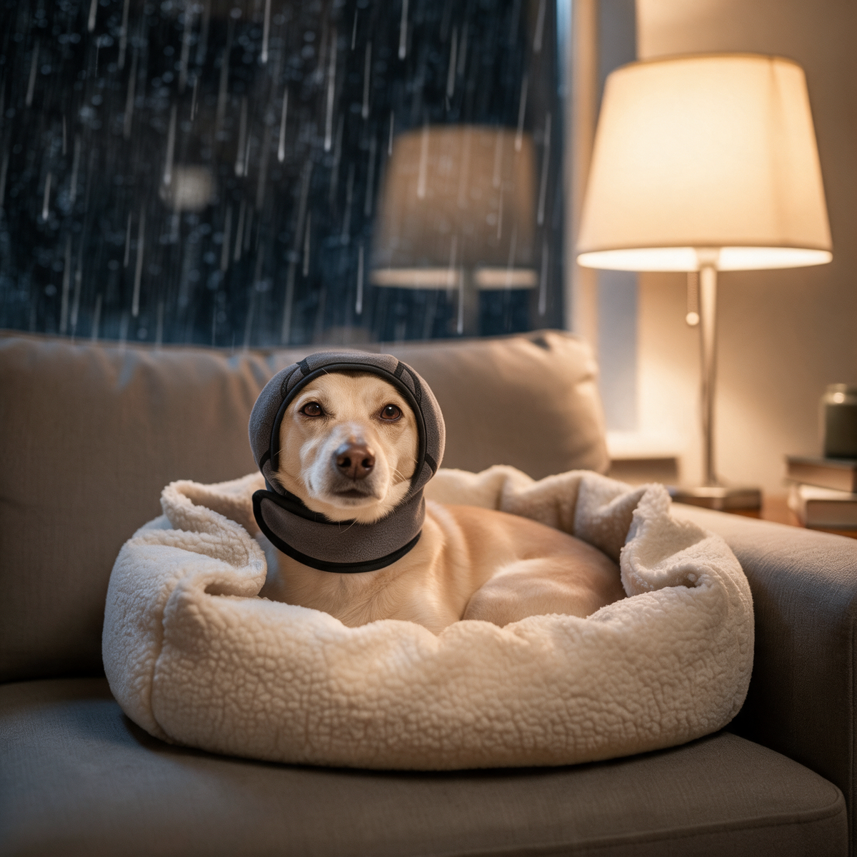 PawQuiet by Kivora Pets — soft hood covering the dog's ears